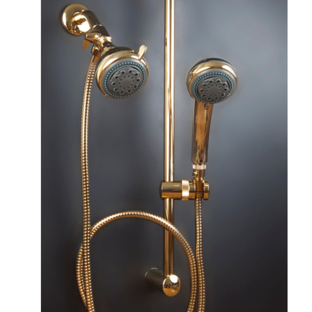 Dual Shower Head With All Metal Slide Bar