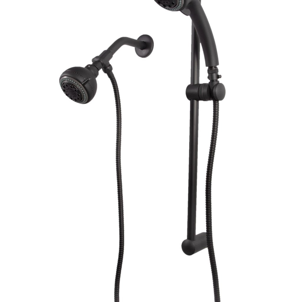 Dual Shower Head With All Metal Slide Bar