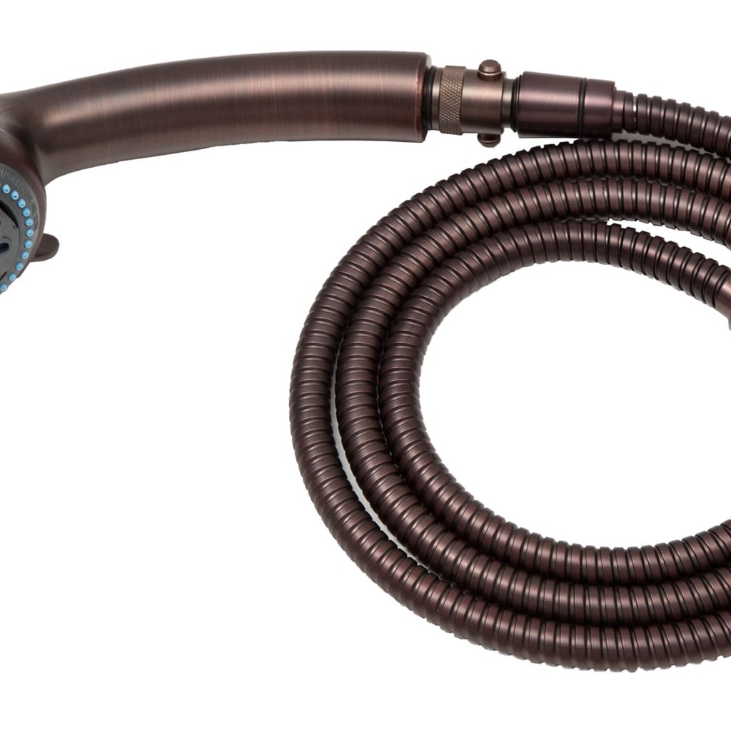 Handheld shower head kit featuring a high-quality stainless-steel hose with a pause control button.