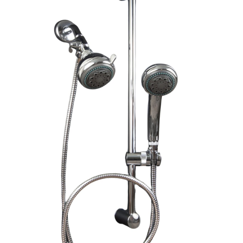 Dual Shower Head With All Metal Slide Bar