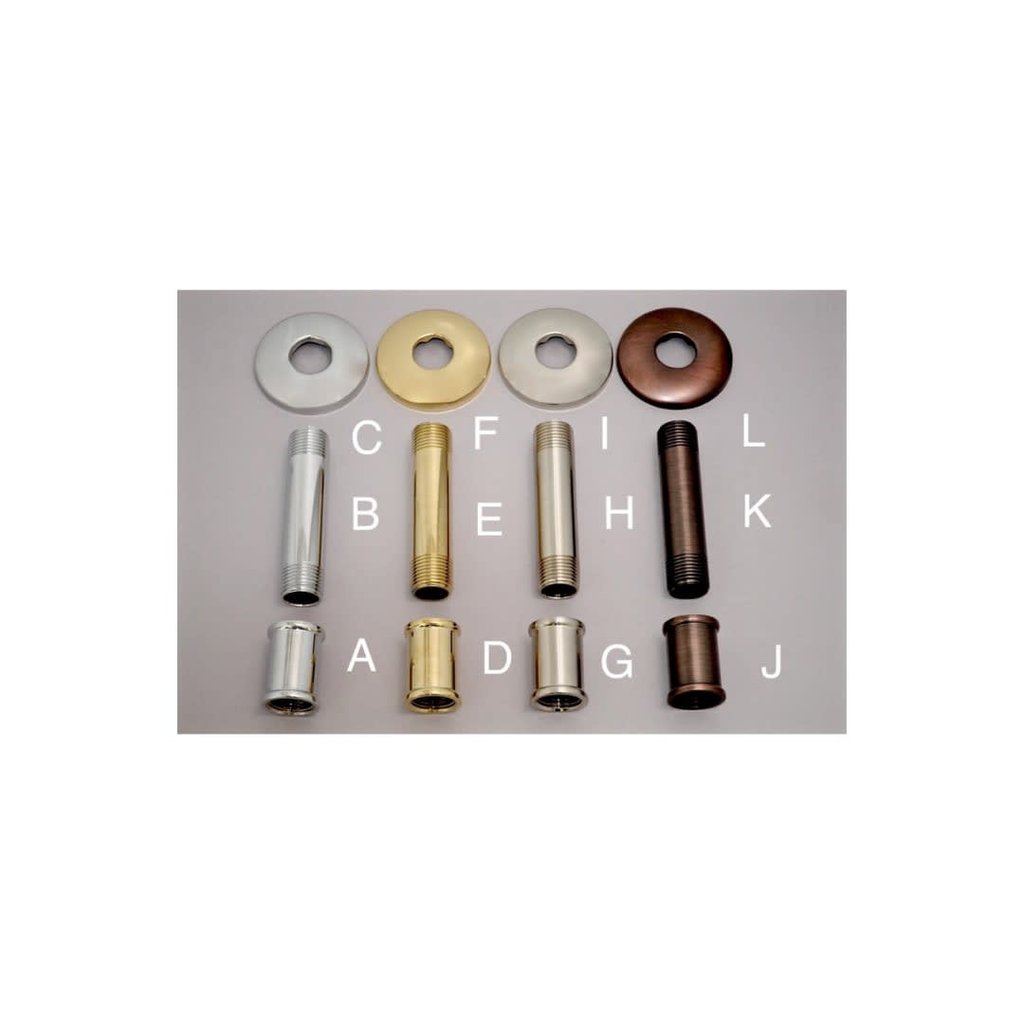 Replacement Shower Arm Couplings, Pipe Nipples, Wall and Ceiling Flanges (Sold Separately)