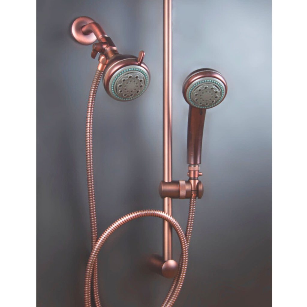 Dual Shower Head With All Metal Slide Bar