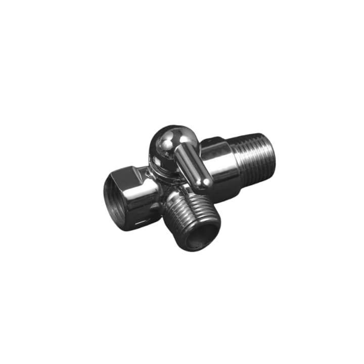 3 way shower head diverter valve made of solid brass for versatile water delivery options.